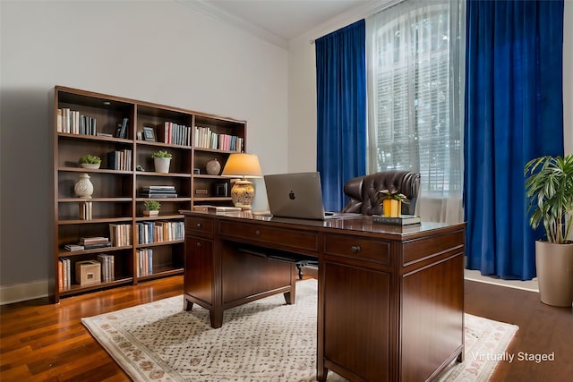 1912 White Oak Rd, Mckinney, TX 75072 - office space with wood finished floors and crown molding