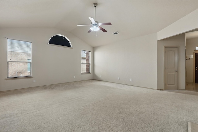 3512 Hornbeam St, Denton, TX 76226 - unfurnished room featuring lofted ceiling, a ceiling fan, and carpet