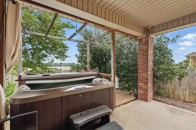 3512 Hornbeam St, Denton, TX 76226 - view of patio with a hot tub and a deck