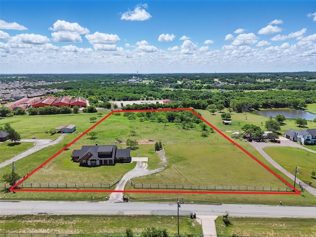 1225 County Road 1021, Burleson, TX 76028 - aerial view of property's location featuring property boundaries highlighted and a large body of water