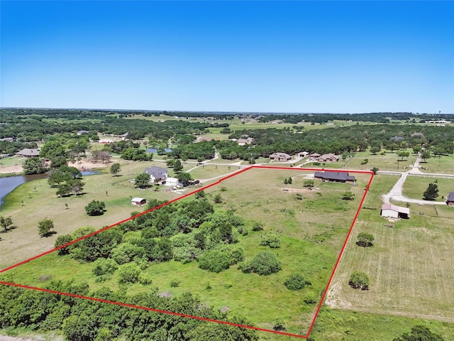 1225 County Road 1021, Burleson, TX 76028 - aerial view of property and surrounding area with property boundaries highlighted
