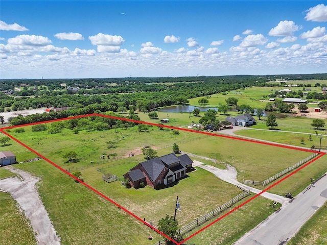 1225 County Road 1021, Burleson, TX 76028 - view of rural area with a large body of water and property parcel outlined
