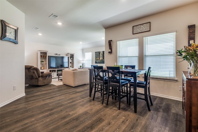1316 Briar Hill Dr, Denton, TX 76207 - dining space with wood finished floors, baseboards, and recessed lighting