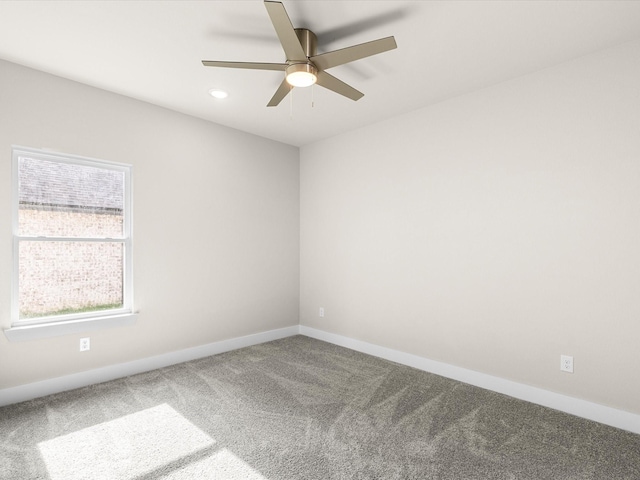 4416 Green Acres Ct, Arlington, TX 76017 - unfurnished room with carpet floors, ceiling fan, baseboards, and recessed lighting