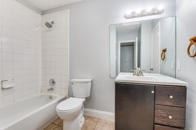 6646 E Lovers Ln Unit 1510, Dallas, TX 75214 - full bath with toilet, vanity, tile patterned flooring, tub / shower combination, and baseboards