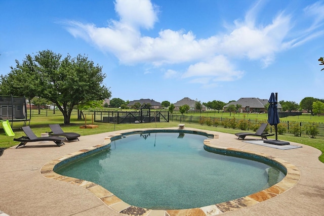 1000 Van Zandt Ct, Haslet, TX 76052 - view of pool with a trampoline and a patio area