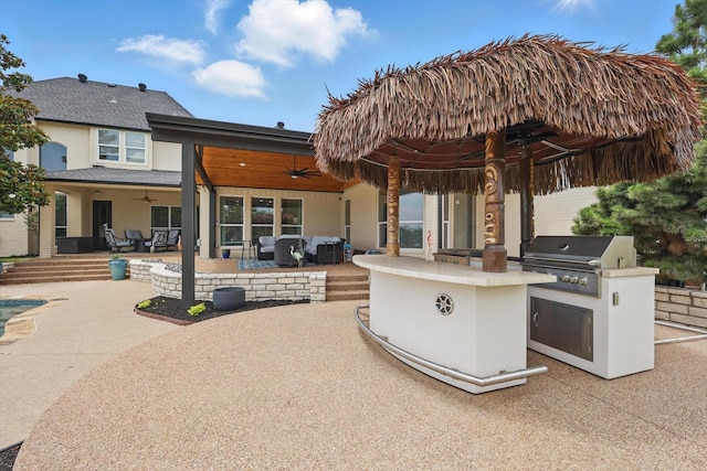 1000 Van Zandt Ct, Haslet, TX 76052 - view of patio / terrace with ceiling fan and an outdoor hangout area