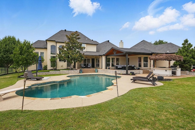 1000 Van Zandt Ct, Haslet, TX 76052 - view of pool featuring a patio area, an outdoor living space, and a diving board