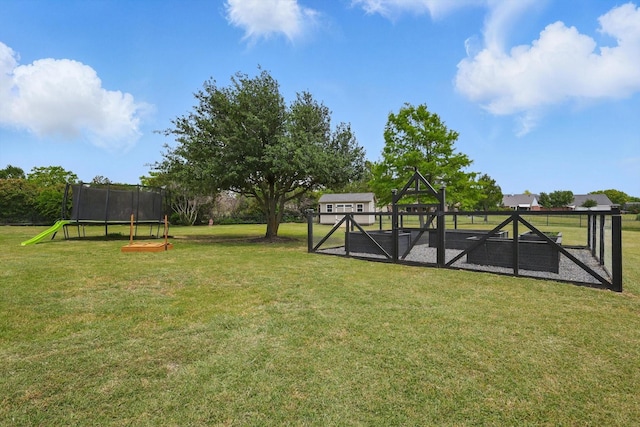 1000 Van Zandt Ct, Haslet, TX 76052 - view of green lawn with a trampoline