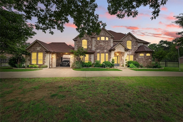 2056 Willow Bend Dr, Oak Leaf, TX 75154 - french provincial home with curved driveway and stone siding