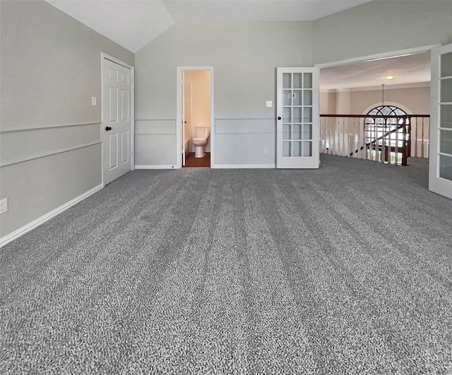 6029 Bellaire Dr, Benbrook, TX 76132 - spare room featuring lofted ceiling and carpet flooring