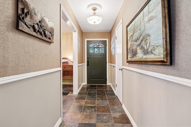 1113 Stanley St, Denton, TX 76201 - entryway with stone tile floors and baseboards