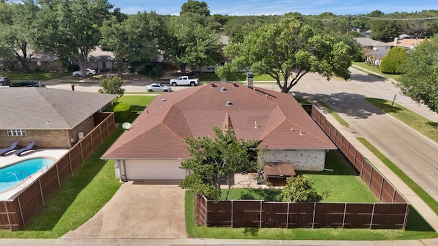 2612 Windsor Pl, Plano, TX 75075 - aerial perspective of suburban area featuring a pool