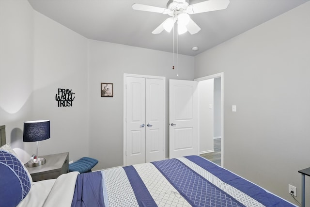 2408 Charisma Dr, Fort Worth, TX 76131 - bedroom featuring a closet and ceiling fan