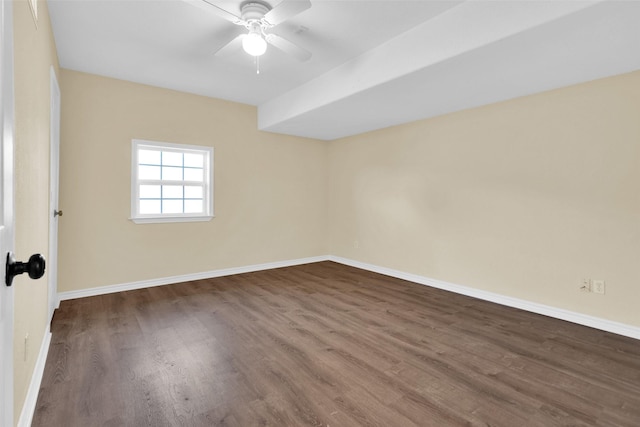 312 W Young St, Howe, TX 75459 - unfurnished room with baseboards, wood finished floors, and ceiling fan
