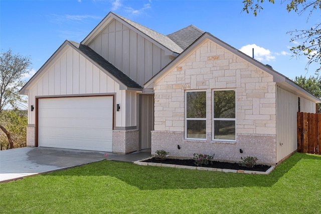 2325 Neches St, Granbury, TX 76048 - view of front of house featuring board and batten siding, an attached garage, concrete driveway, and roof with shingles
