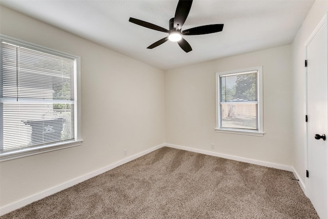 1628 Florence St, Arlington, TX 76010 - carpeted empty room featuring baseboards and ceiling fan