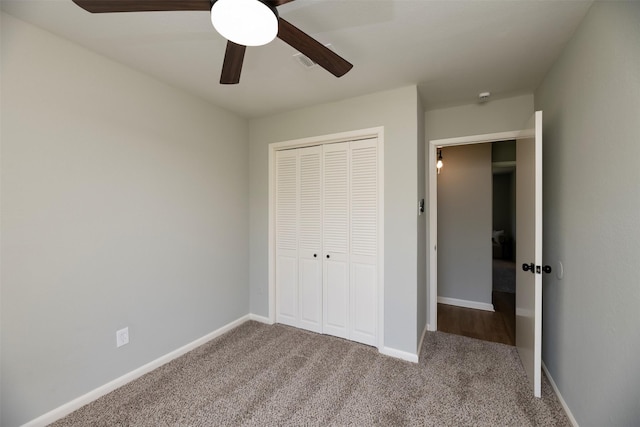 620 Admiralty Way, Fort Worth, TX 76108 - unfurnished bedroom featuring a closet, carpet floors, a ceiling fan, and baseboards