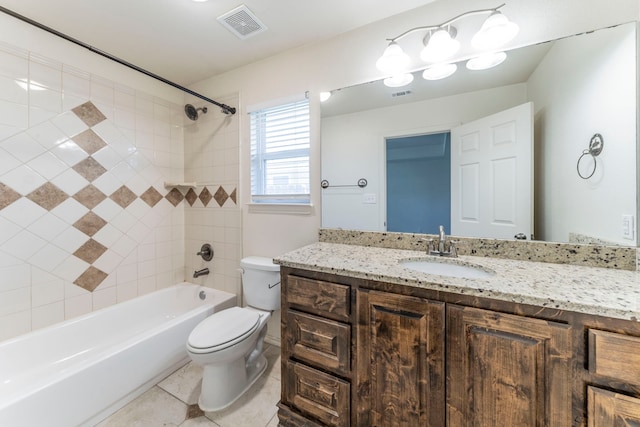 232 Lovers Path Dr, Springtown, TX 76082 - full bathroom with vanity, toilet, shower / tub combination, and tile patterned flooring