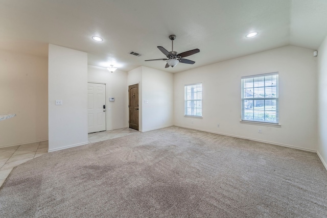 232 Lovers Path Dr, Springtown, TX 76082 - spare room with recessed lighting, a ceiling fan, light colored carpet, and baseboards