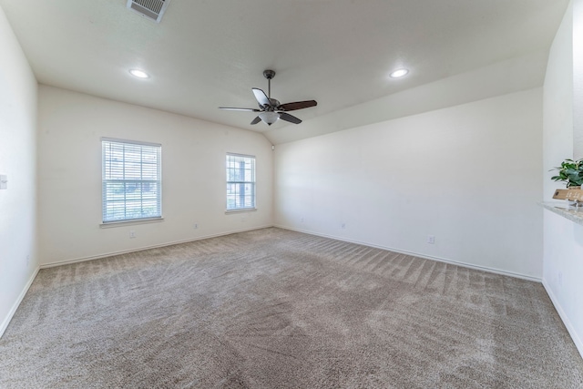 232 Lovers Path Dr, Springtown, TX 76082 - carpeted empty room with baseboards, recessed lighting, and ceiling fan