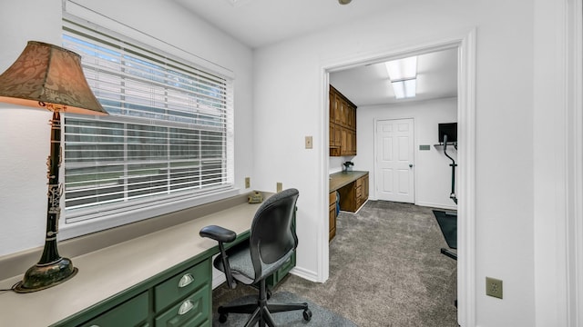 120 Oak Hollow Ct S, Azle, TX 76020 - office with dark colored carpet, built in study area, and baseboards