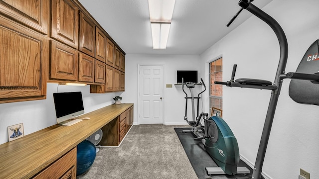 120 Oak Hollow Ct S, Azle, TX 76020 - workout room with dark carpet and baseboards