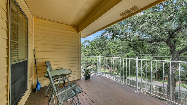 120 Oak Hollow Ct S, Azle, TX 76020 - wooden deck with view of wooded area