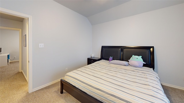 2801 Hereford Rd, Denton, TX 76210 - bedroom with light colored carpet, baseboards, and vaulted ceiling