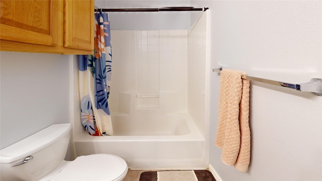 2801 Hereford Rd, Denton, TX 76210 - bathroom with toilet and shower / bath combination with curtain