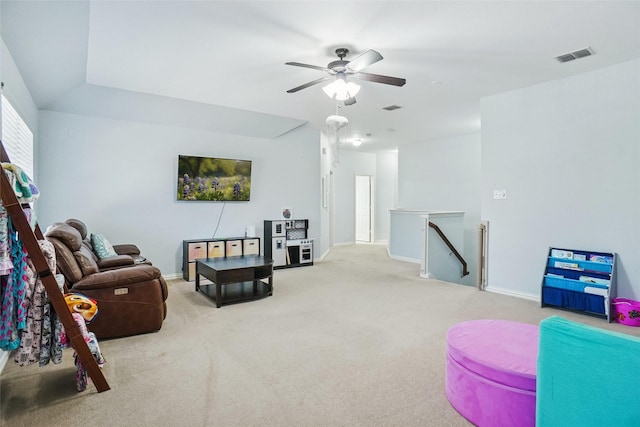 4028 Burwood Dr, Fort Worth, TX 76262 - carpeted living area featuring ceiling fan and baseboards