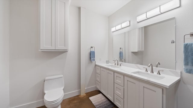 TBD Vz County Road 4418, Canton, TX 75103 - bathroom with double vanity, baseboards, toilet, and concrete flooring