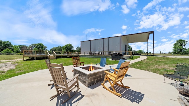 TBD Vz County Road 4418, Canton, TX 75103 - view of patio with an outdoor fire pit and a wooden deck
