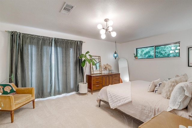 6325 Wallingford Dr, Fort Worth, TX 76133 - bedroom featuring a chandelier and light carpet