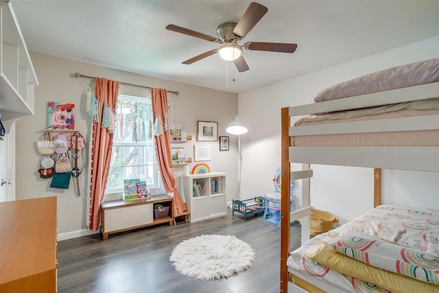 6325 Wallingford Dr, Fort Worth, TX 76133 - bedroom with wood finished floors, ceiling fan, and baseboards