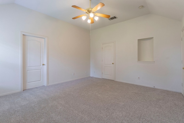 3528 Whitney Way, Hurst, TX 76054 - spare room with vaulted ceiling, carpet flooring, a ceiling fan, baseboards, and a smoke detector