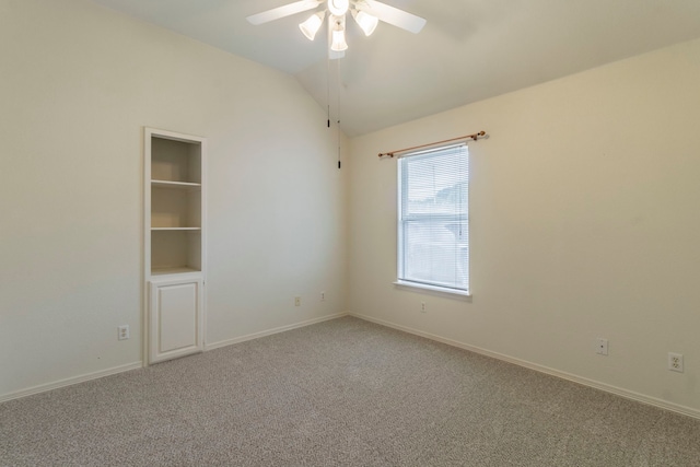 3528 Whitney Way, Hurst, TX 76054 - carpeted spare room with ceiling fan, lofted ceiling, and baseboards