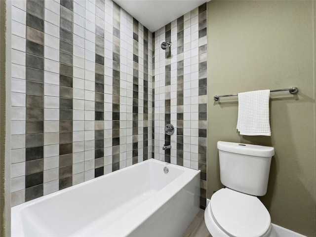 15616 Terrace Lawn Cir, Dallas, TX 75248 - bathroom featuring toilet, baseboards, and washtub / shower combination