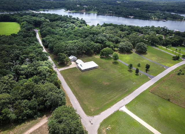 632 County Road 1952, Yantis, TX 75497 - drone / aerial view of a nearby body of water and a heavily wooded area