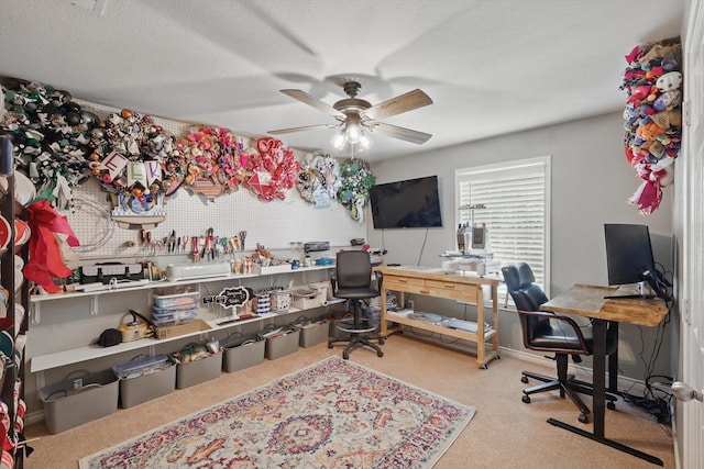 2304 Ranch House Dr, Denton, TX 76210 - carpeted office featuring ceiling fan