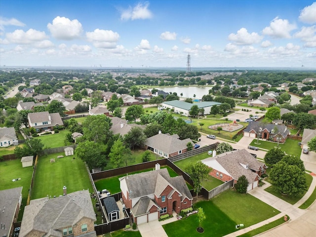 2304 Ranch House Dr, Denton, TX 76210 - aerial perspective of suburban area with a large body of water