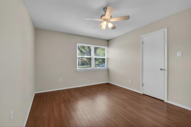 408 Texas Ave, Hewitt, TX 76643 - spare room with baseboards, a ceiling fan, and wood finished floors