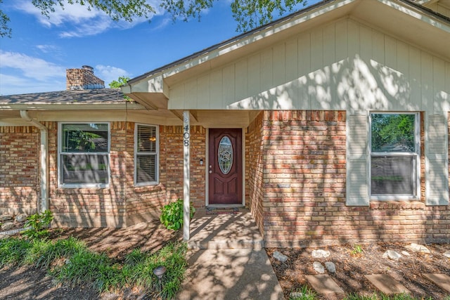 408 Texas Ave, Hewitt, TX 76643 - entrance to property featuring brick siding and a chimney