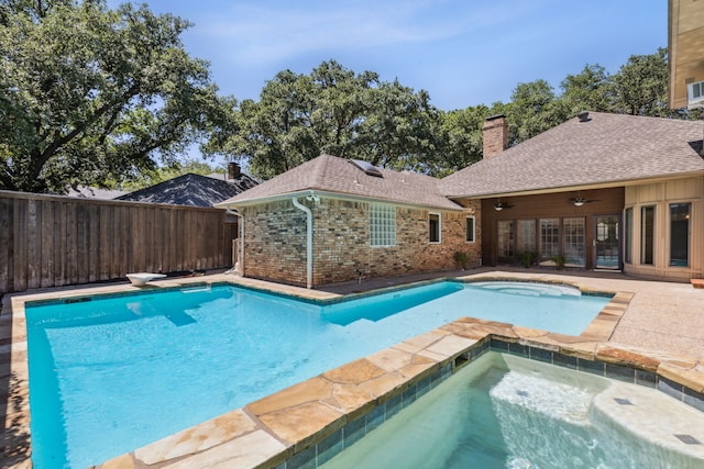 4406 Cobblers Ln, Dallas, TX 75287 - view of swimming pool featuring an in-ground hot tub and a fenced backyard