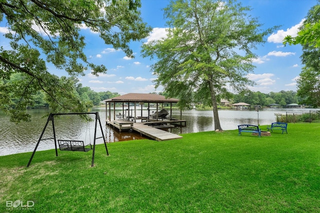1863 Glen Cove Dr, Benton, LA 71006 - dock featuring a lawn and a water view