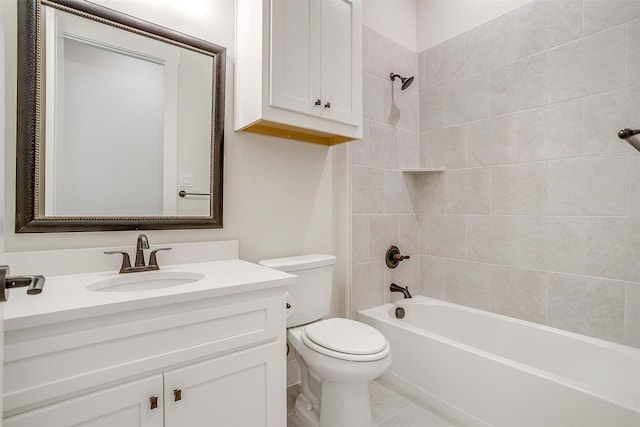 6145 Lucia Dr, Fort Worth, TX 76123 - bathroom featuring toilet, vanity, and shower / bathtub combination