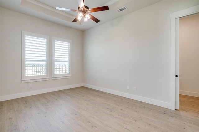 6145 Lucia Dr, Fort Worth, TX 76123 - empty room with light wood-style flooring, a ceiling fan, and baseboards