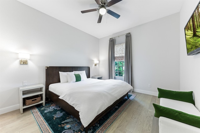 2880 Meadow Dell Dr, Prosper, TX 75078 - bedroom with light wood finished floors, baseboards, and ceiling fan