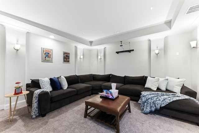 2880 Meadow Dell Dr, Prosper, TX 75078 - carpeted living room featuring recessed lighting, a raised ceiling, and baseboards