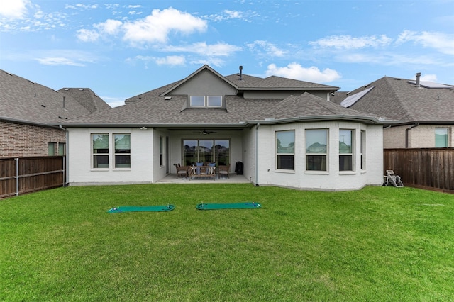 2880 Meadow Dell Dr, Prosper, TX 75078 - back of house featuring a shingled roof, a patio, and brick siding